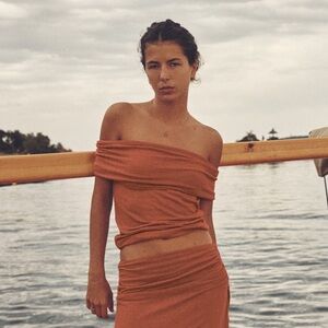 Zara burnt orange outfit -skirt and top